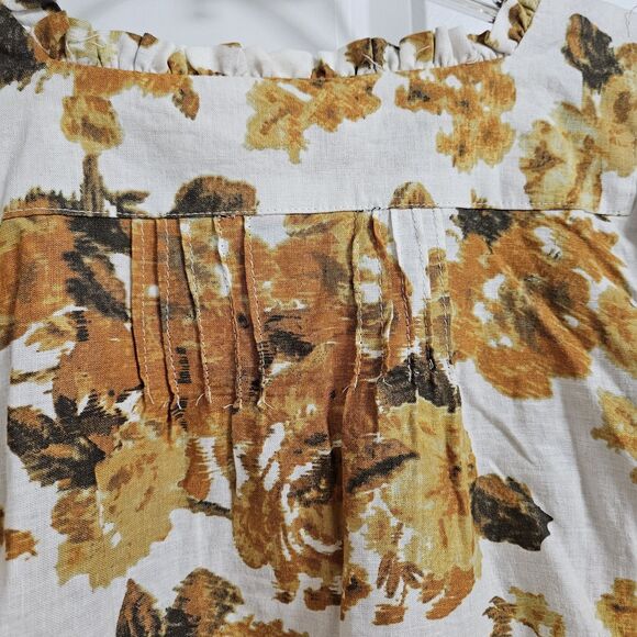 Rachel Roy Multicolor Floral Linen Blend Square Ruffle Neck Blouse Women's XS - Picture 10 of 11